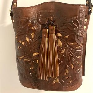 Patricia Nash Leather Arcadia Bucket Crossbody